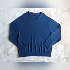 Bonobos Men's Blue 100% Merino Wool Slim Crewneck Sweater | XXL